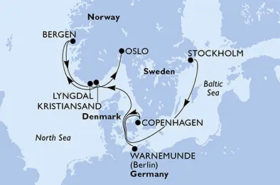 Route 8 Nächte Nordeuropa ab Stockholm bis Oslo
