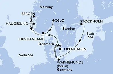 Route 8 Nächte Nordeuropa ab Stockholm bis Oslo