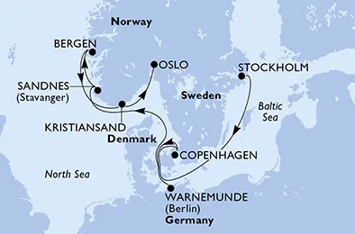 Route 8 Nächte Nordeuropa ab Stockholm bis Oslo