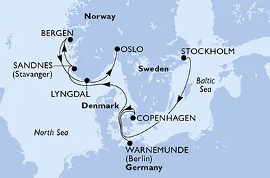 Route 8 Nächte Nordeuropa ab Stockholm bis Oslo