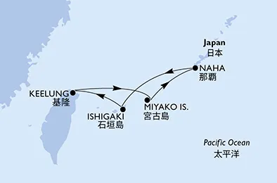 Route 4 Nächte Asien ab/bis Keelung