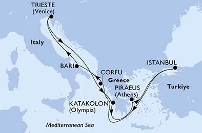 Route 8 Nächte Mittelmeer ab/bis Piräus (Athen)
