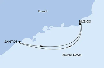 Route 3 Nächte Südamerika ab/bis Santos