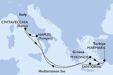 Route 7 Nächte Mittelmeer ab/bis Civitavecchia (Rom)