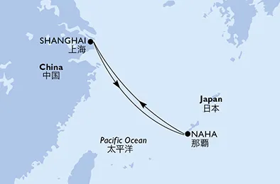Route 4 Nächte Asien ab/bis Shanghai