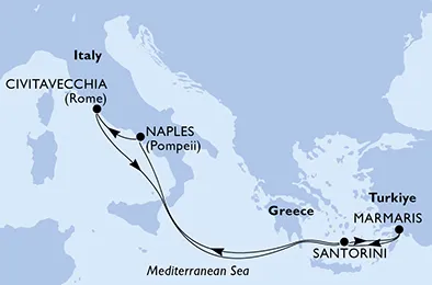 Route 7 Nächte Mittelmeer ab/bis Hafen Marmaris