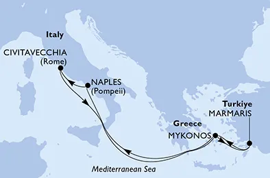 Route 7 Nächte Mittelmeer ab/bis Hafen Marmaris