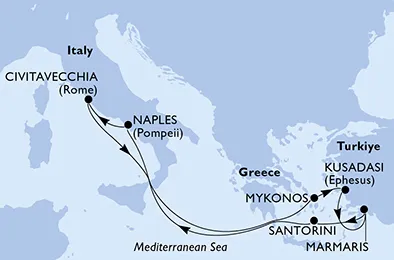 Route 8 Nächte Mittelmeer ab/bis Hafen Marmaris