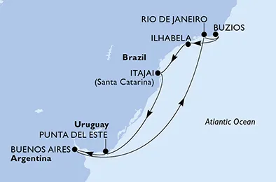 Route 9 Nächte Südamerika ab/bis Rio De Janeiro