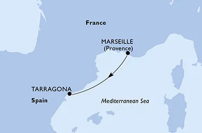 Route 1 Nacht Positionierungsfahrten ab Marseille bis Tarragona