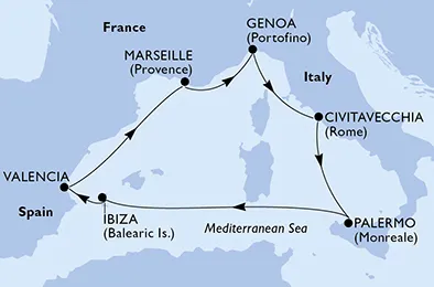 Route 7 Nächte Mittelmeer ab/bis Sizilien/Palermo
