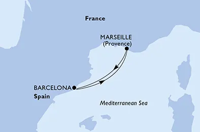 Route 2 Nächte Positionierungsfahrten ab/bis Marseille