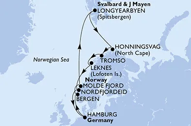 Route 14 Nächte Nordeuropa ab/bis Hamburg