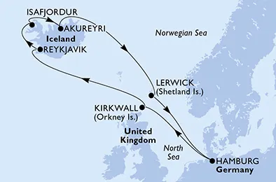 Route 11 Nächte Nordeuropa ab/bis Hamburg