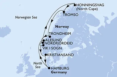 Route 12 Nächte Nordeuropa ab/bis Hamburg
