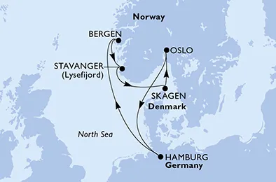 Route 7 Nächte Nordeuropa ab/bis Hamburg