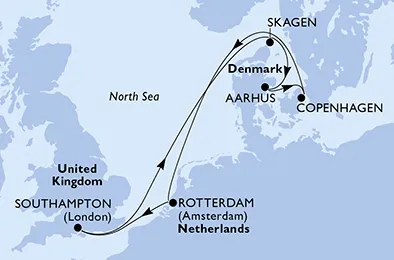 Route 7 Nächte Nordeuropa ab/bis Southampton