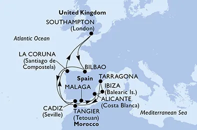 Route 14 Nächte Nordeuropa ab/bis Southampton