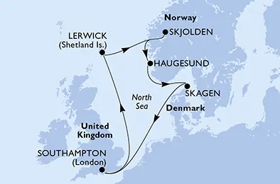 Route 7 Nächte Nordeuropa ab/bis Southampton
