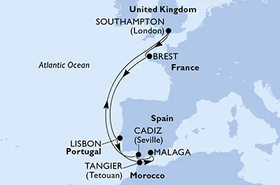 Route 9 Nächte Nordeuropa ab/bis Southampton
