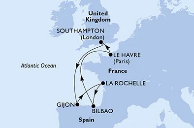 Route 7 Nächte Nordeuropa ab/bis Southampton