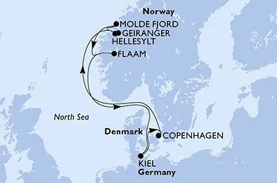 Route 7 Nächte Nordeuropa ab/bis Kiel
