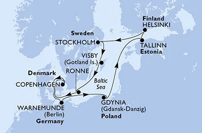Route 11 Nächte Nordeuropa ab/bis Warnemünde
