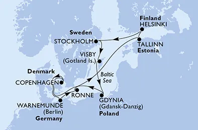 Route 11 Nächte Nordeuropa ab/bis Warnemünde