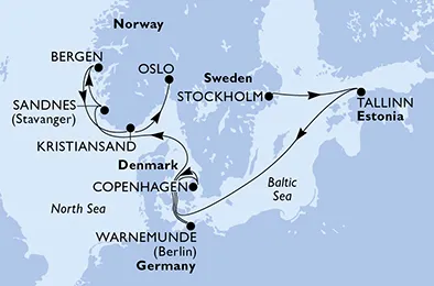 Route 9 Nächte Nordeuropa ab Stockholm bis Oslo
