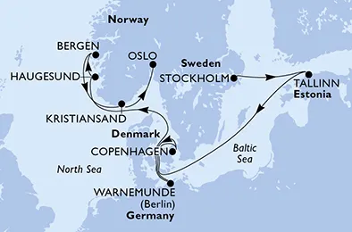 Route 9 Nächte Nordeuropa ab Stockholm bis Oslo