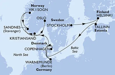 Route 10 Nächte Nordeuropa ab Stockholm bis Oslo