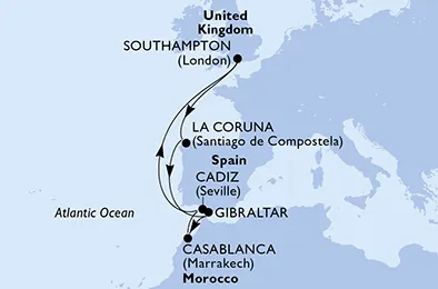 Route 9 Nächte Nordeuropa ab/bis Southampton