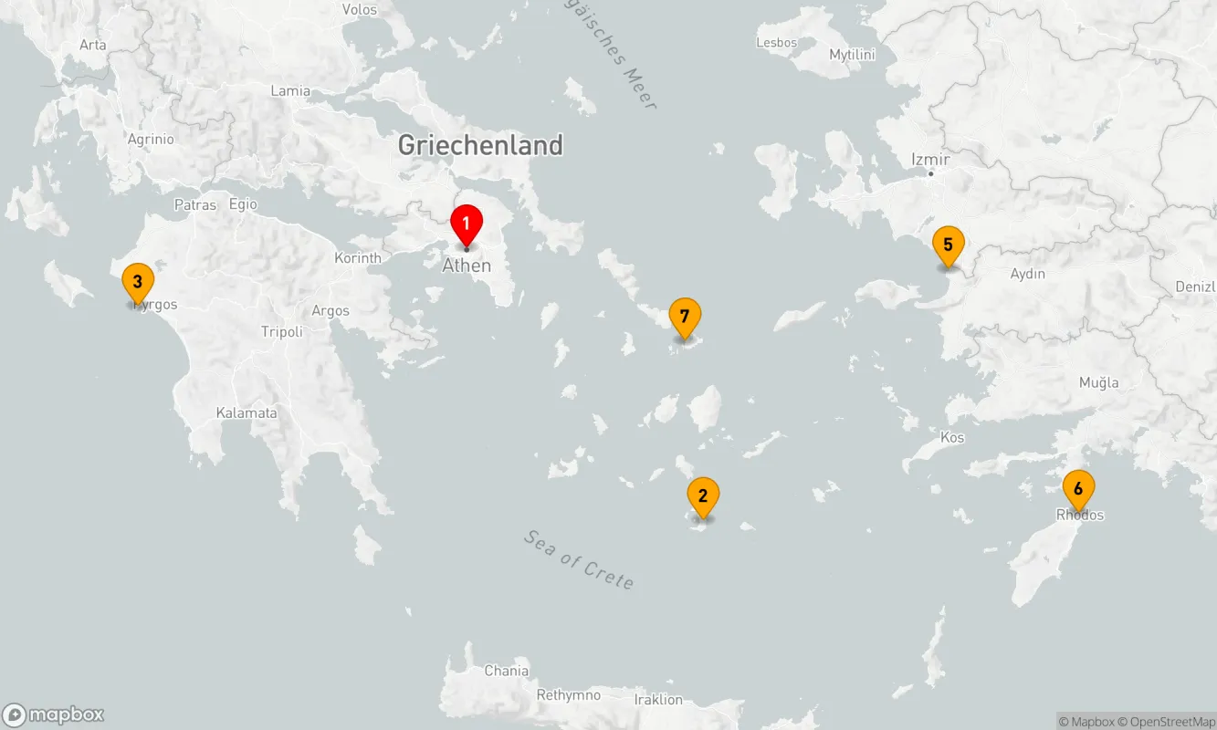 Route 7 Nächte - „Das Beste der griechischen Inseln“-Kreuzfahrt