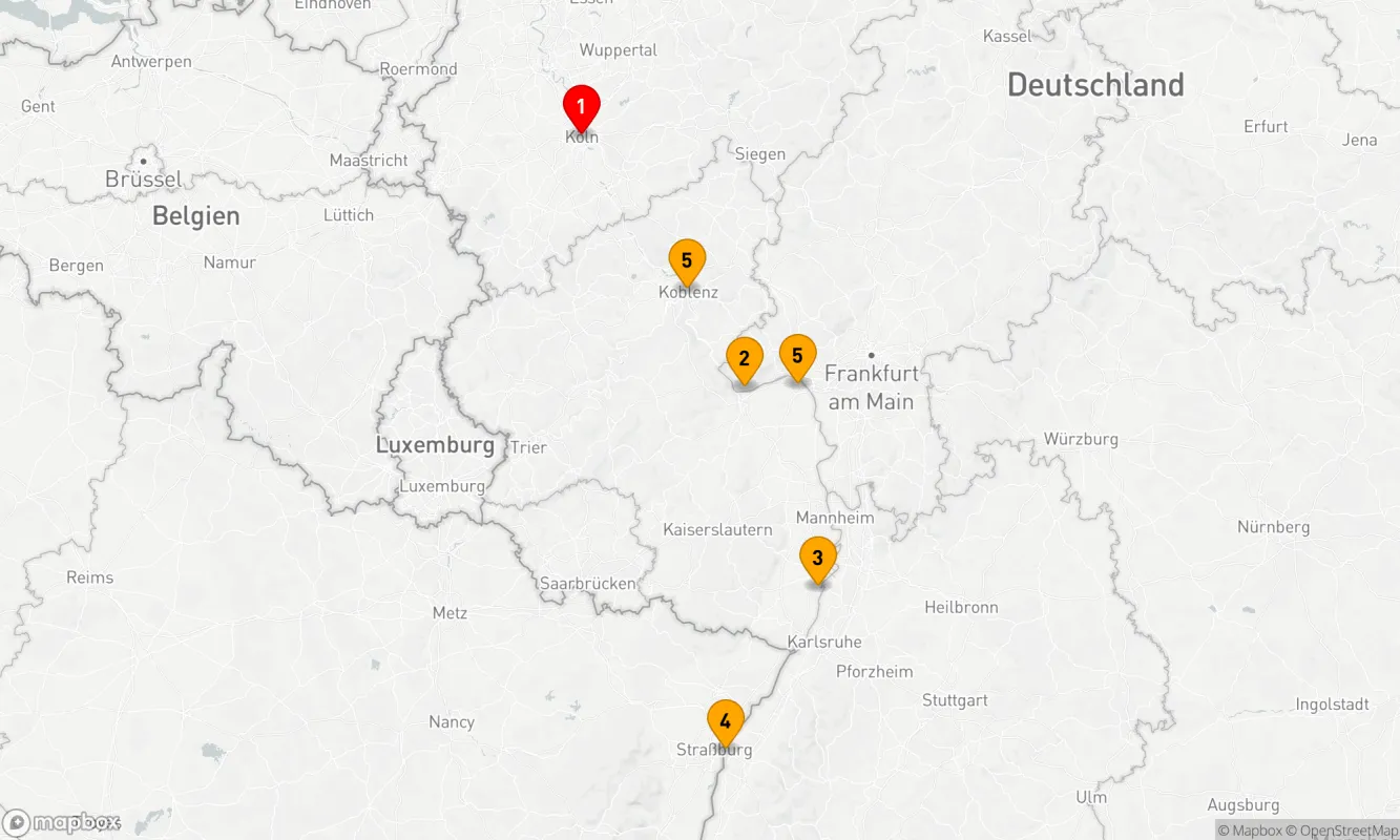 Route 5 Nächte - Rhein Adventszauber