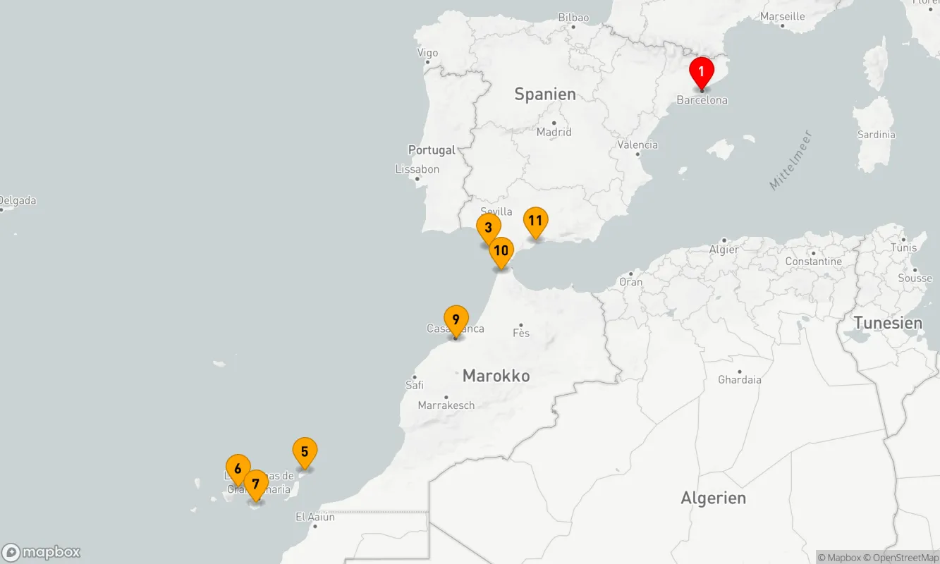 Route 12 Nächte - SPANIEN, KANARISCHE INSELN & MAROKKO