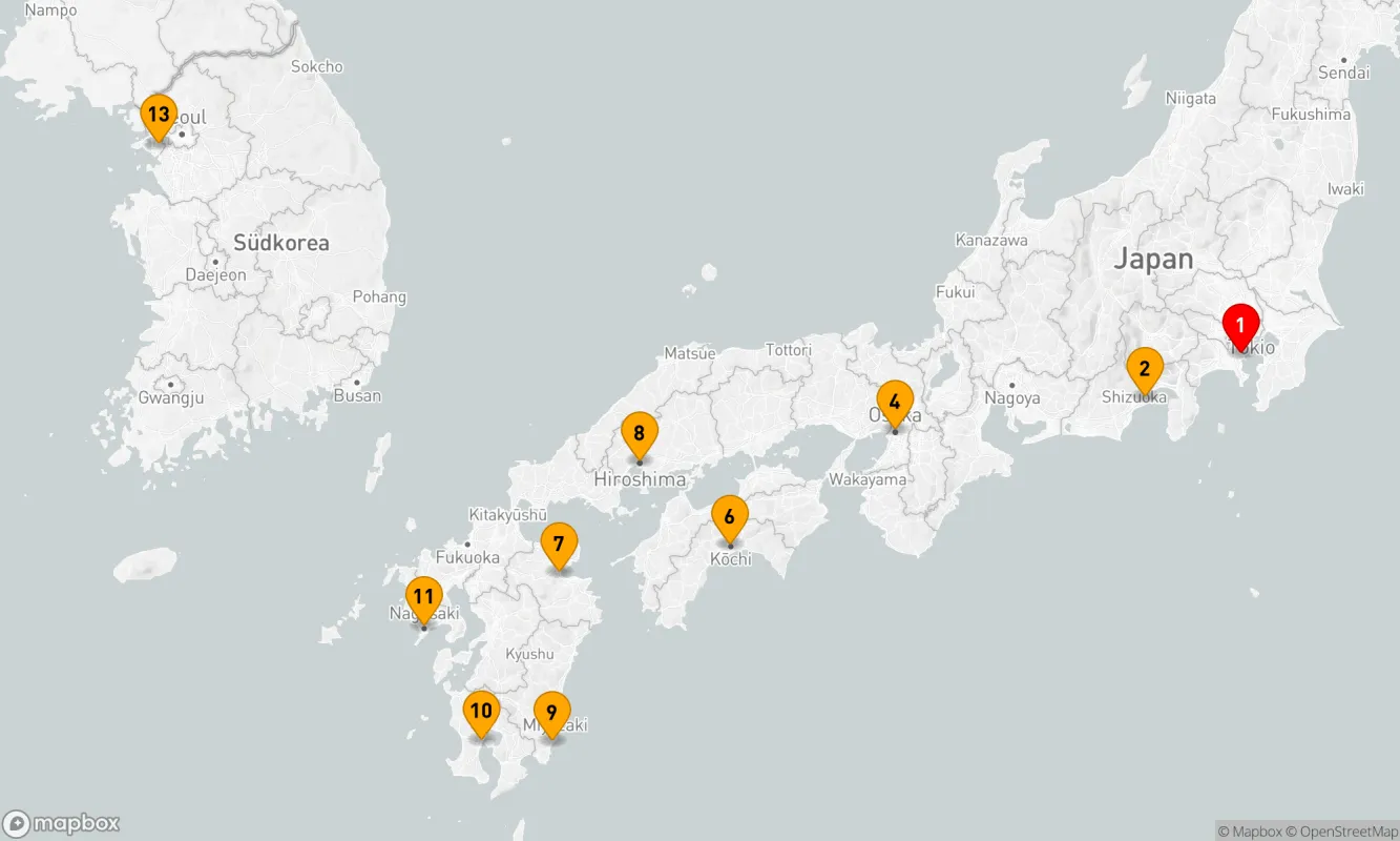 Route 12 Nächte - Japans Küstenzauber und Koreas Glanz
