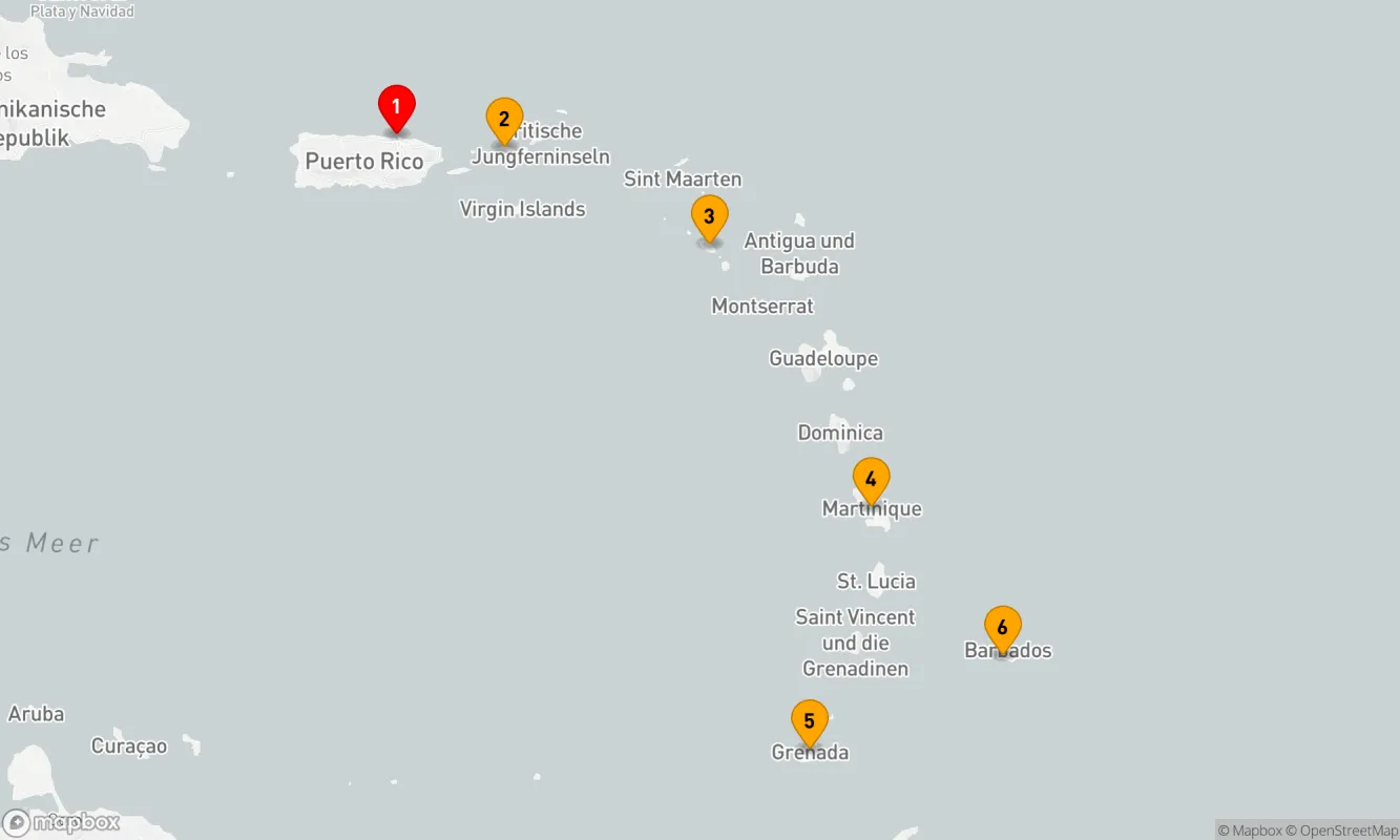 Route 7 Nächte - Südliche Karibik mit Barbados und St. Kitts