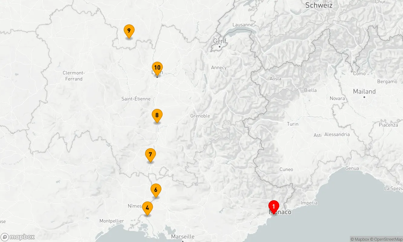 Route 10 Nächte - Nizza & Sensationen von Lyon & Provence
