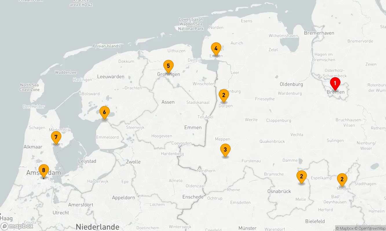 Route 8 Nächte - Von Bremen zu herbstlichen Grachten