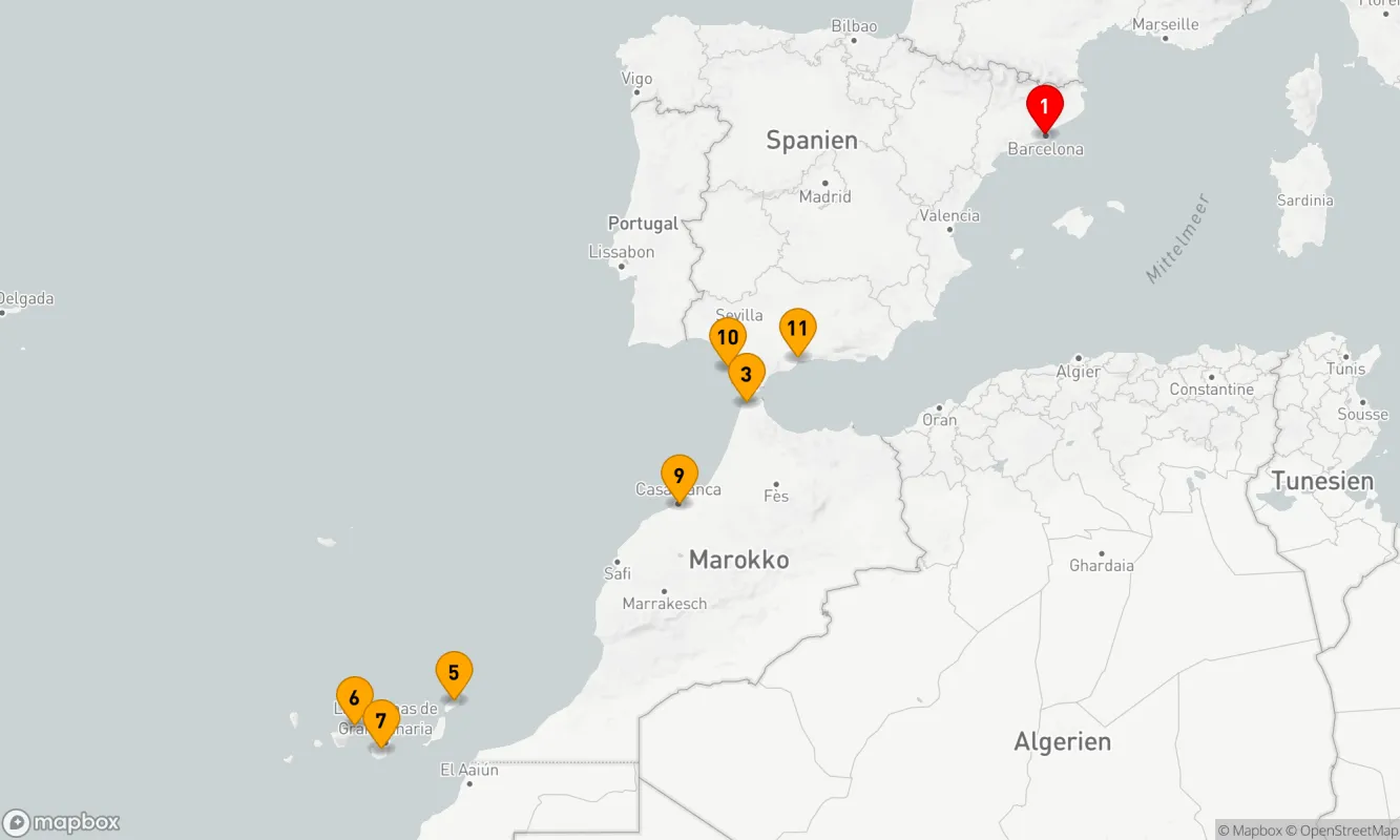 Route 12 Nächte - SPANIEN,  KANARISCHE INSELN & MAROKKO