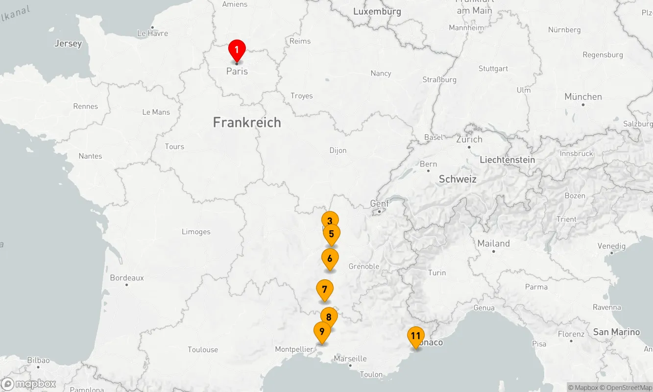 Route 12 Nächte - Von Paris an die Côte d’Azur – Eindrücke aus Lyon und der Provence