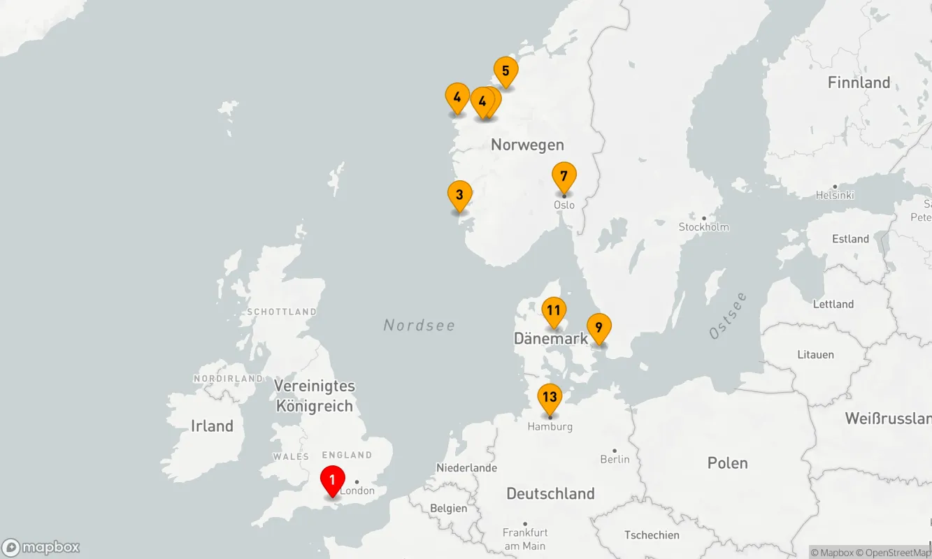 Route 14 Nächte - Nordeuropa und Skandinavien