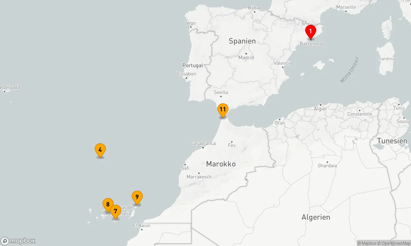 Route 12 Nächte - SPANIEN,  PORTUGAL & MAROKKO