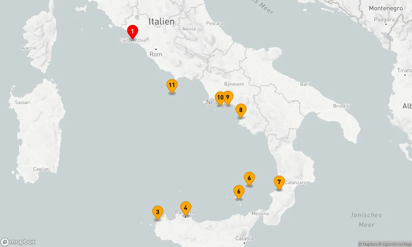 Route 11 Nächte - Sizilien enthüllt mit Italienischen Schätzen