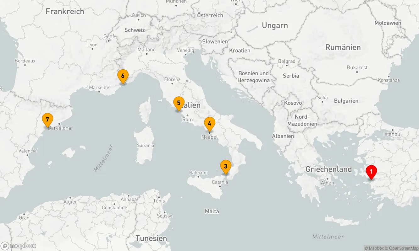 Route 7 Nächte - Mediterrane Schätze von der Ägäis bis Katalonien