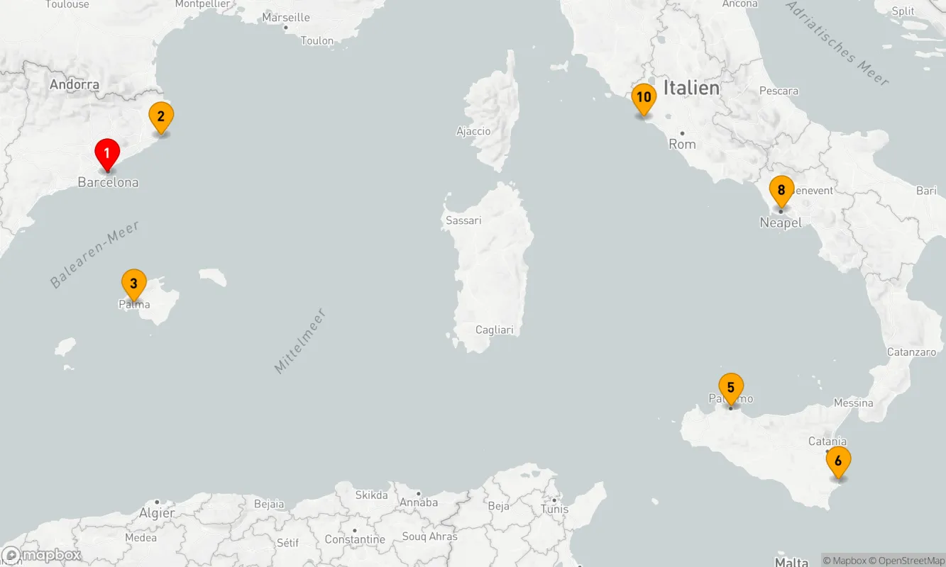 Route 9 Nächte - Mediterrane Küsten und Inselträume