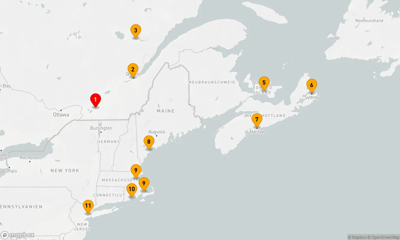 Route 10 Nächte - KANADA & NEW ENGLAND KREUZFAHRT: QUEBEC CITY, HALIFAX & PORTLAND