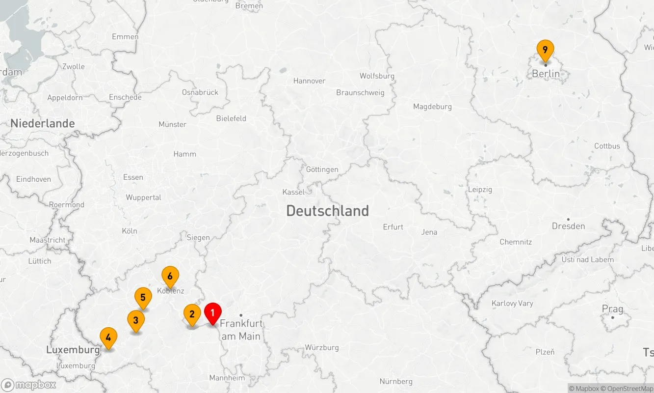 Route 10 Nächte - Weine vom Rhein, von der Mosel und aus Berlin