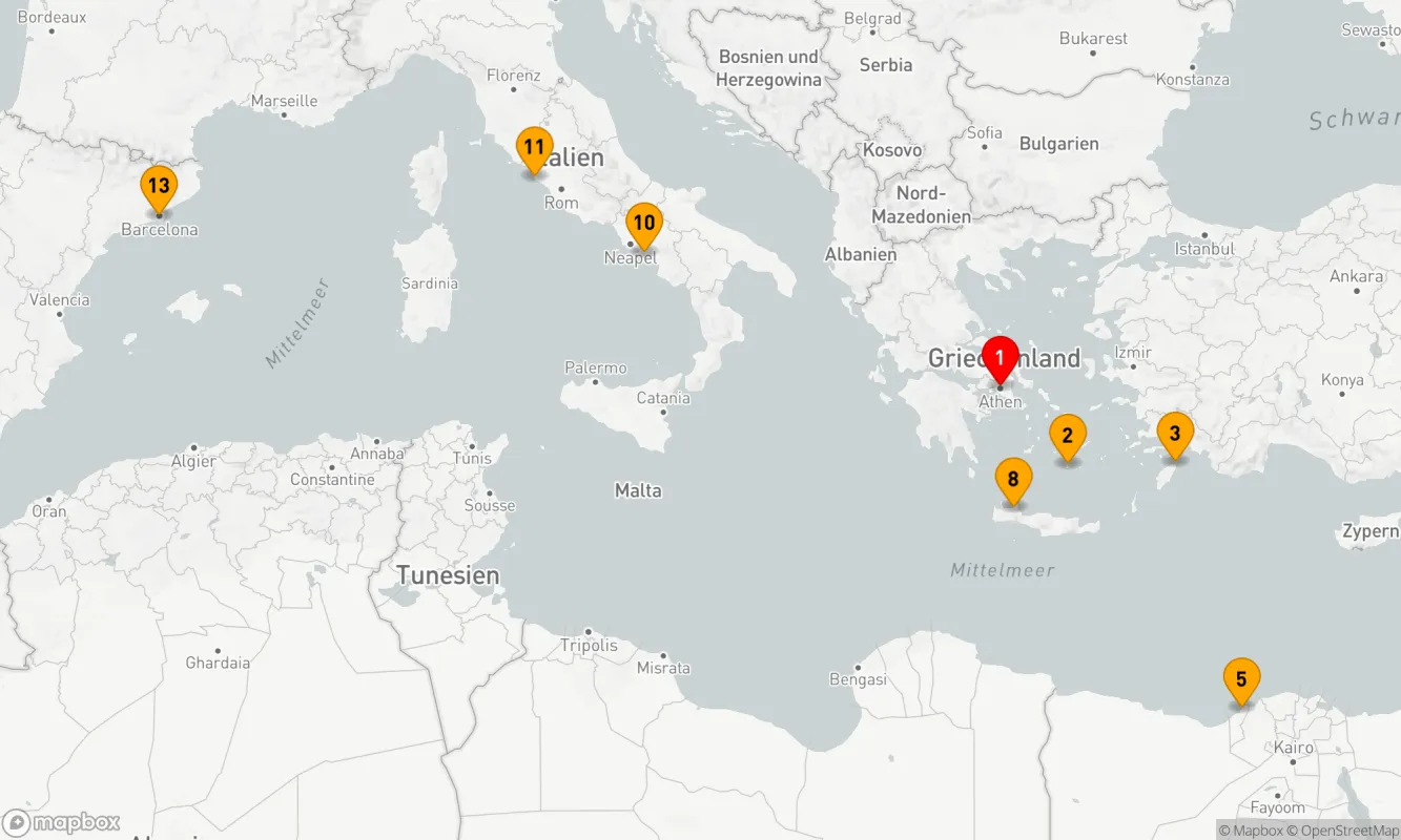 Route 12 Nächte - GRIECHENLAND, ÄGYPTEN & ITALIEN