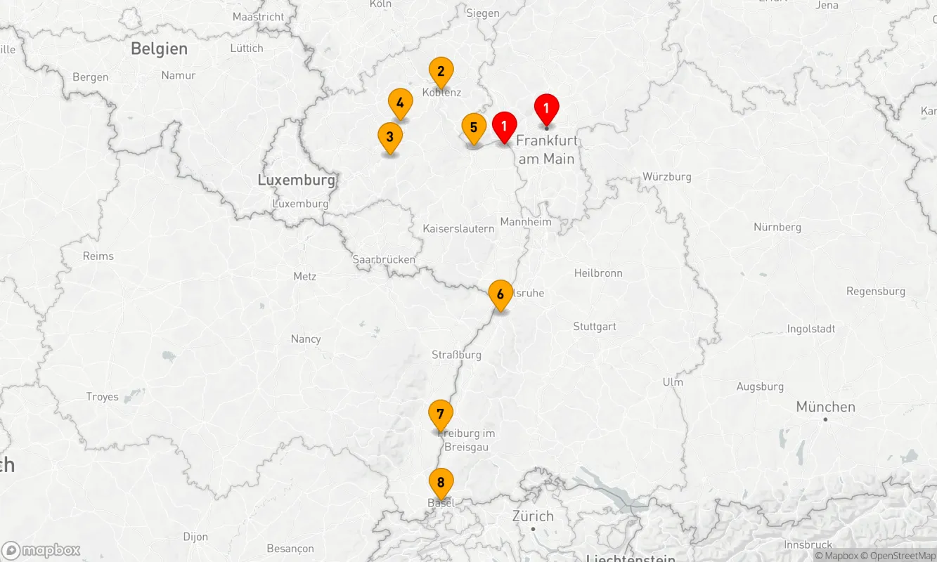 Route 7 Nächte - Schlösser & Weinberge an Rhein und Mosel